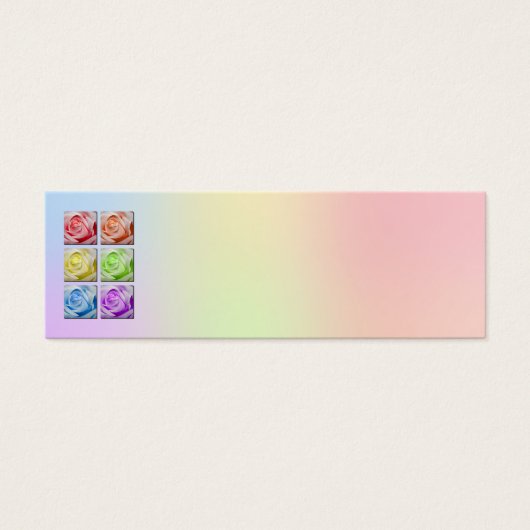 Macro Rainbow Rose Mariage Carte de lieu (Devant)