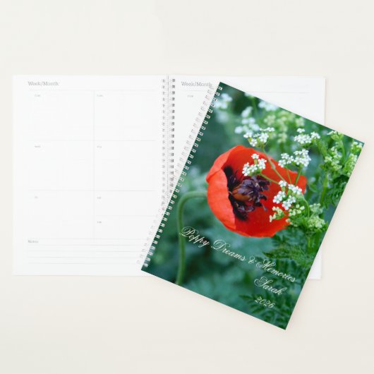 Macro Red Poppy | Artistic Personalized Journal (Devant avec enveloppe)