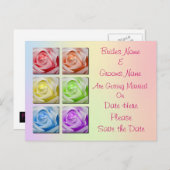 Macro Regenboog Rozen bruiloft Save the date Aankondigingskaart (Voorkant / Achterkant)