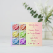 Macro Regenboog Rozen bruiloft Save the date Aankondigingskaart (Staand voorkant)