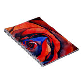Macro rode roos abstracte kunstschilderij notitieboek (Rechterzijde)