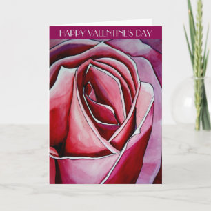 Macro rose fleur de la Saint Valentin Carte