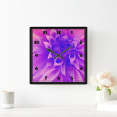 Macro Roze Bloem Vierkante Klok (Huis)