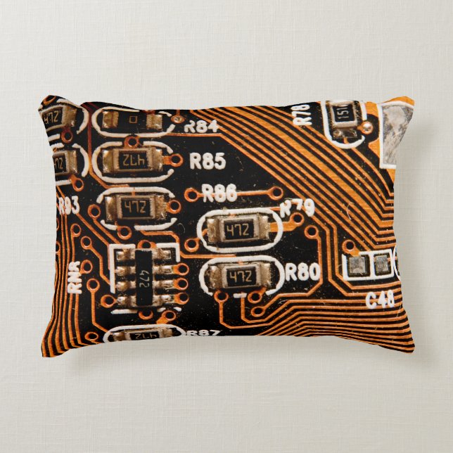 macro-shot van het schakelbord, kabels, condensato accent kussen (Voorkant)