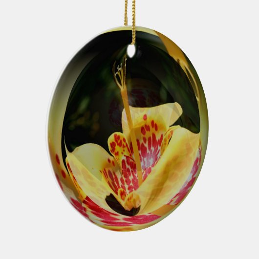 Macro Spotted Yellow Lily Flower Art Ornament (Rechts)
