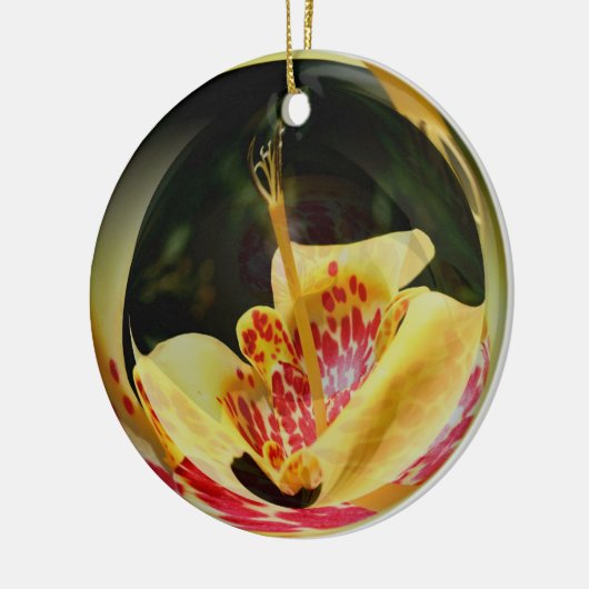 Macro Spotted Yellow Lily Flower Art Ornament (Links)