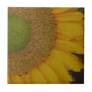 Macro Sunflower Centre Floral Art Tile Tegeltje