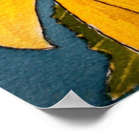 macro tournesol affiche d'art populaire (Coin)