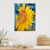 macro tournesol affiche d'art populaire (Cuisine)