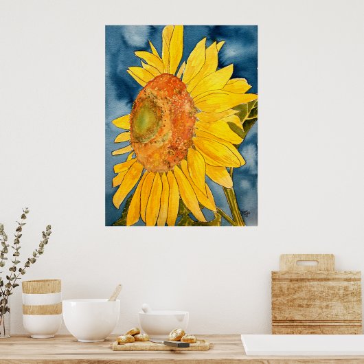 macro tournesol affiche d'art populaire (Cuisine)
