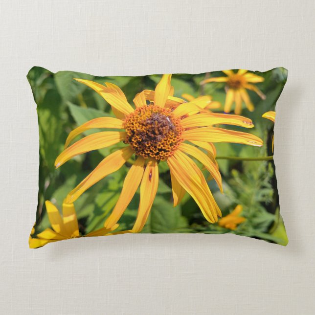 Macro van valse zonnebloemen accent kussen (Voorkant)