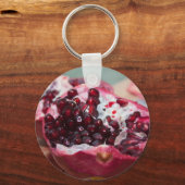 Macrofotozaad van granaatappelzaad rood sleutelhanger (Voorkant)