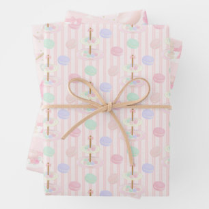 Macron Afternoon Tea Party Patroon Inpakpapier Vel