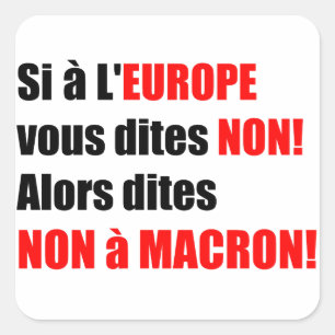MACRON = Sticker Carré de mondialisation