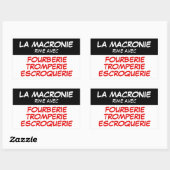 Macronie Fourberie Tromperie Escroquerie Sticker (Vel)