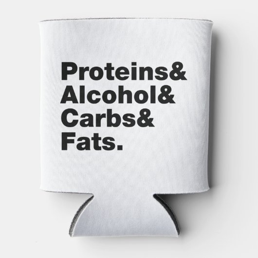 Macronutriënten. Eiwitten & Alcohol & Carbs & Vett Blikjeskoeler (Voorkant)