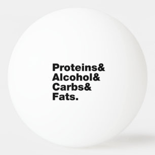 Macronutriënten. Eiwitten & Alcohol & Koolhydraten Pingpongballen