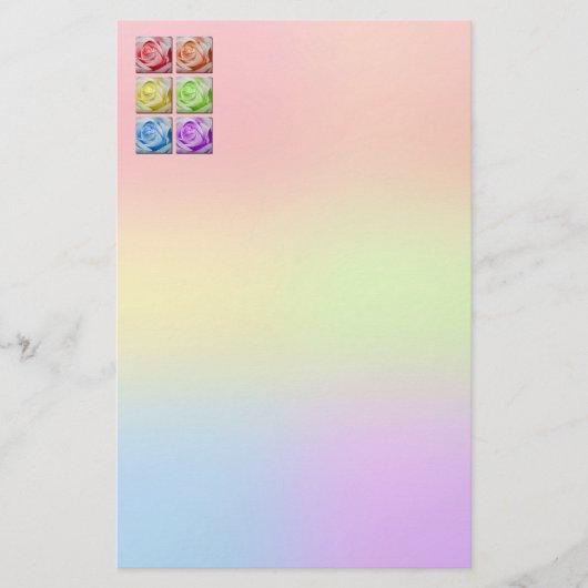 MacroregenboogRozen Briefpapier (Voorkant)