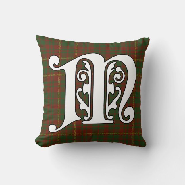 MacRory Clan Tartan Monogram Kussen (Voorkant)