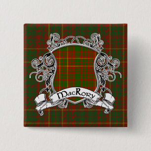 MacRory Tartan Shield Vierkante Button 5,1 Cm