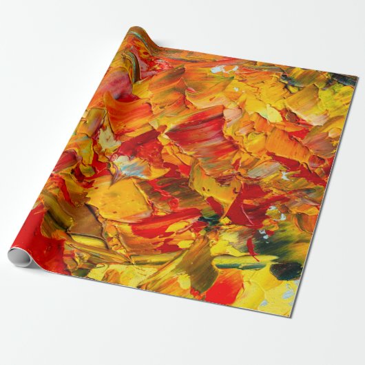 Macrotextuurfragment van de dichting van olieverf cadeaupapier (Uitgerold)