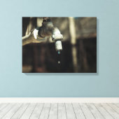 Macrowaterdruppel Canvas Afdruk (Insitu (Houten vloer))
