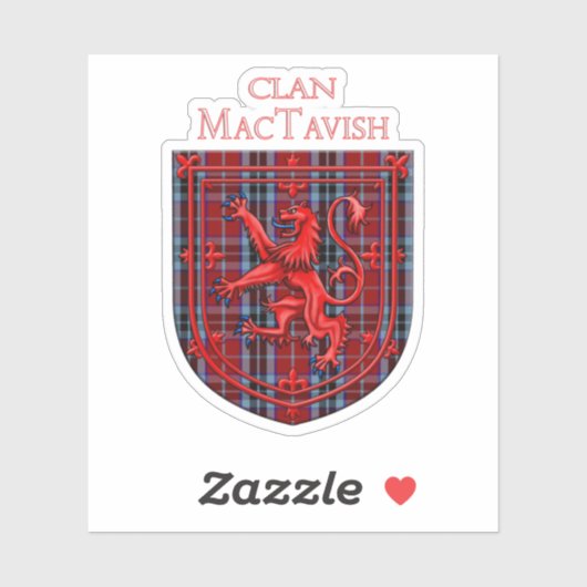 MacTavish Tartan Scottish Plaid Lion Rampant Sticker (Vel)