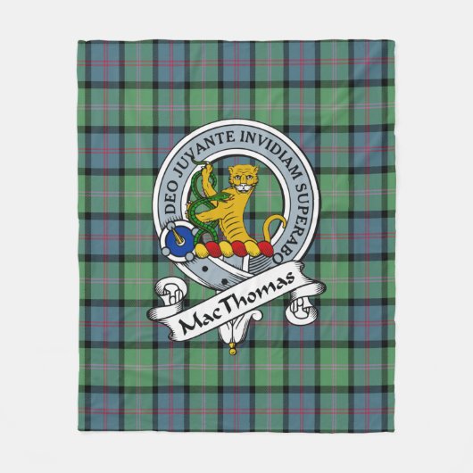MacThomas Ancient Clan Badge Tartan Pset Fleece Deken (Voorkant)