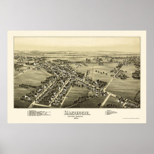 Macungie, PA Panorama Kaart - 1893 Poster