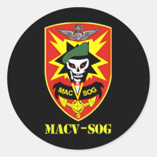 Macv-sog Army Unit Small Patch Full Color Vietnam Ronde Sticker