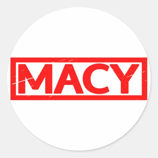 Macy Stamp Ronde Sticker (Voorkant)