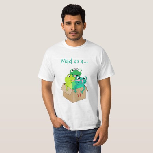 'Mad as a box of kikkers' slogan t-shirt (Voorkant volledig)