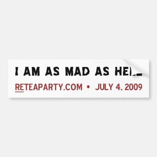 Mad As Hell Bumpersticker (Voorkant)