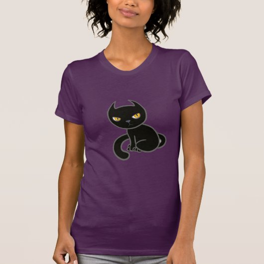 Mad Black Kitty Cat T-shirt (Voorkant)