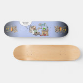 Mad Cartoon Scientist met aangepaste tekstballon Skateboard (Horizontaal)