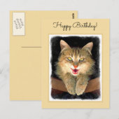 Mad Cat Painting - Cute Original Cat Art Briefkaart (Voorkant / Achterkant)