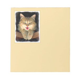 Mad Cat Painting - Cute Original Cat Art Notitieblok