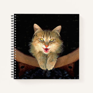 Mad Cat Painting - Cute Original Cat Art Notitieboek
