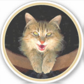 Mad Cat Painting - Cute Original Cat Art Sticker (Voorkant)
