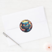 Mad Cheshire Cat Alice in Wonderland Ronde Sticker (Envelop)