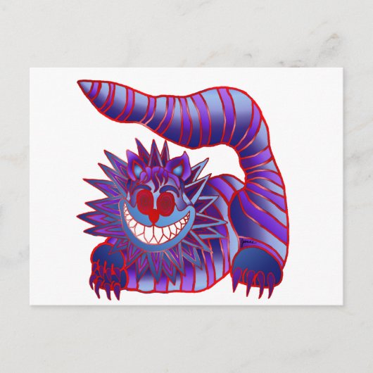 Mad Cheshire Cat Fire Briefkaart (Voorkant)