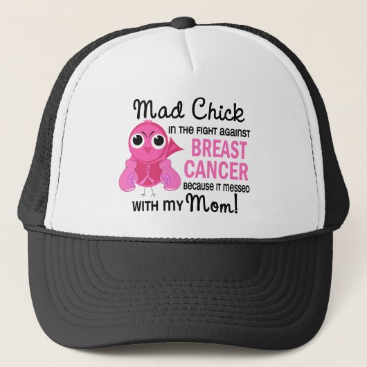 Mad Chick 2 Mam Breast Cancer Trucker Pet (Voorkant)