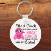 Mad Chick 2 Zuster Borstkanker Sleutelhanger (Voorkant)
