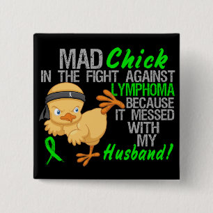 Mad Chick communiceerde met mijn echtgenoot 3 lymf Vierkante Button 5,1 Cm