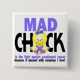 Mad Chick in de strijd tegen oesofageale kanker Vierkante Button 5,1 Cm
