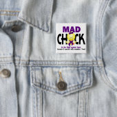 Mad Chick in de vechtlupus Vierkante Button 5,1 Cm (In situ)
