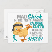 Mad Chick met zuster 3 ovariumkanker Briefkaart (Voorkant / Achterkant)