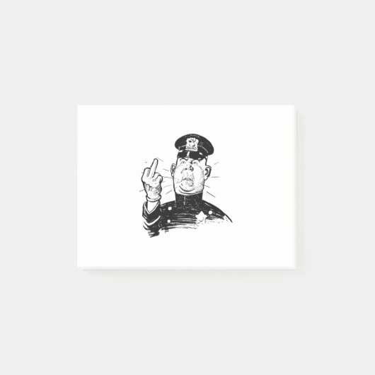Mad Cop Flipping the Bird Post-it® Notes (Voorkant)