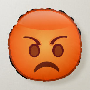 Mad Emoji Face Rond Kussen