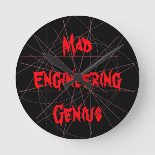 Mad Engineering Genius Geeky Geek Nerd Gifts Ronde Klok